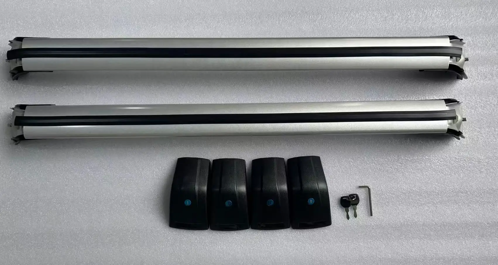 2 قطعة شريط متقاطع يناسب Volkswagen VW ID.4 2020-2025 سقف السكك الحديدية رف قابل للقفل قضبان البضائع قابل للتعديل فضي-أسود SY #2