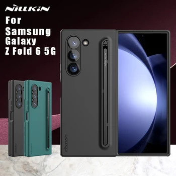 삼성 갤럭시 Z 폴드 6 5G 용 케이스, Nillkin Foft Touch 실크 실리콘, 커스텀 S-펜 커버, 플렉스 퓨어 폴드 360 케이스 