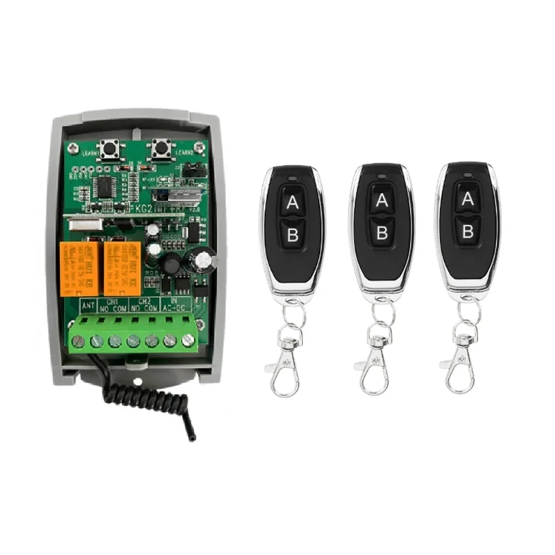 

【T07A】Tuya WIFI Smart Receiver 7-32V Garage Door Remote Control 433Mhz Transmitter 2CH Rolling Code Opener Controller