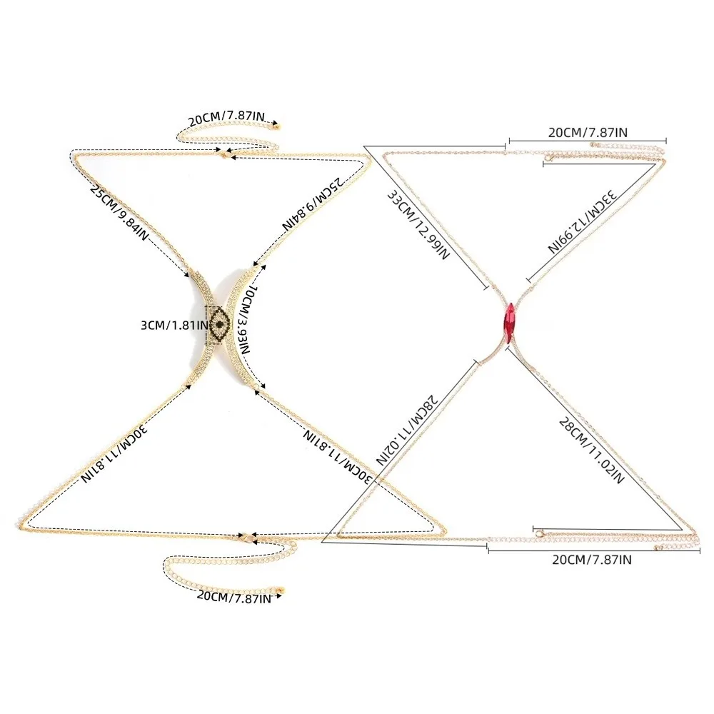 Punk Demon Eye Chest Support Body Chain Rhinestone Jewelry Bra Chest Chain Red Crystal Breast Chain Low-cut Dress