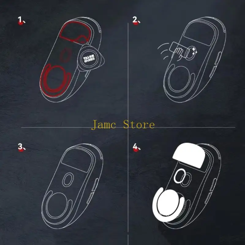 LX0B 2Sets Rounded Control Type Mouse Feet Mouse Skates Pads for GProX Superlight2 DEX