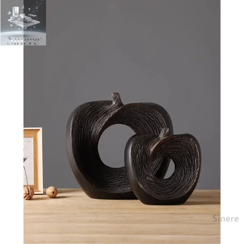 

Resin Abstract Art Apple Ornament Living Room TV Cabinet Entrance Crafts High-end Home Decoration