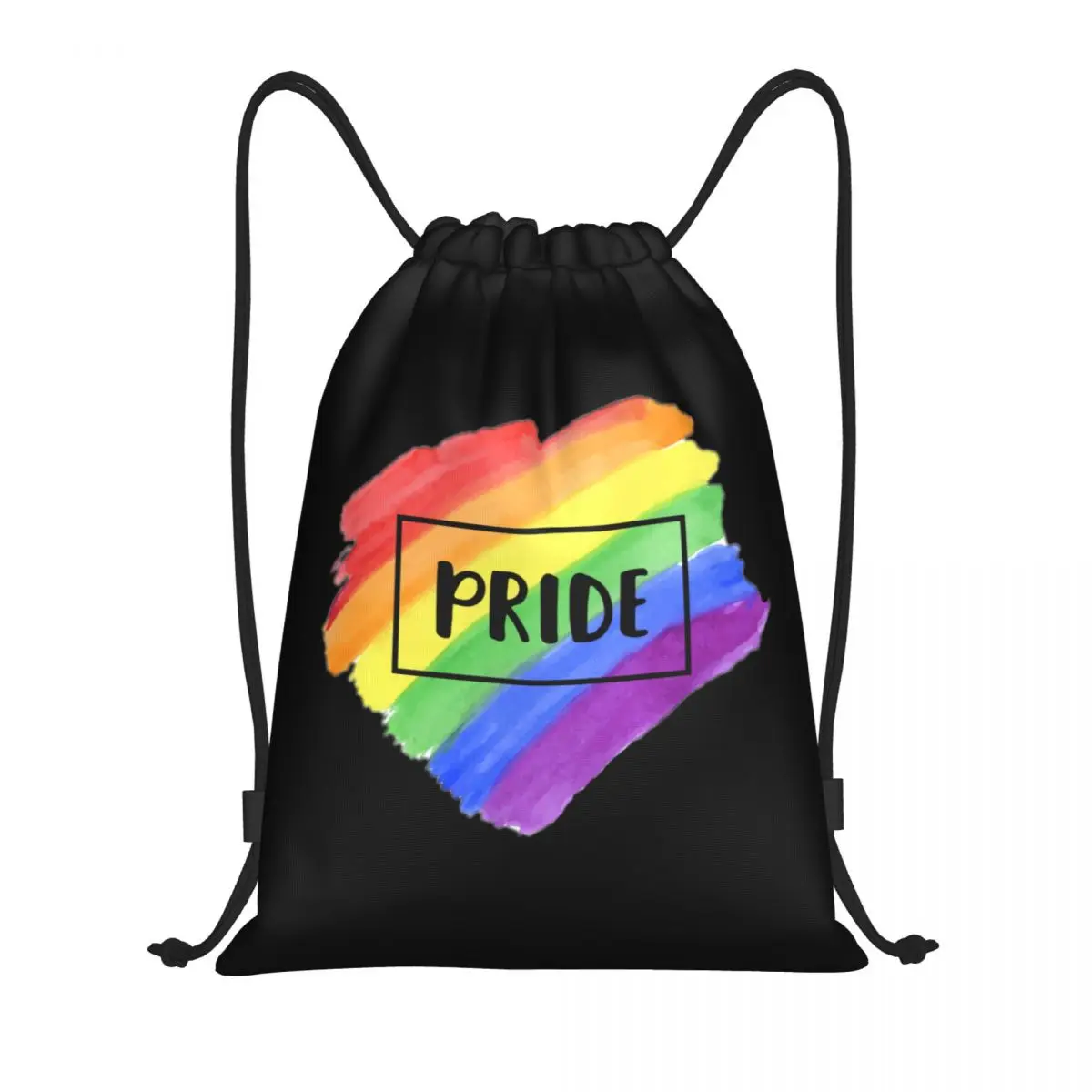 Rainbow LGBT Pride borsa con coulisse uomo donna pieghevole palestra sport Sackpack zaini da allenamento lesbiche Gay