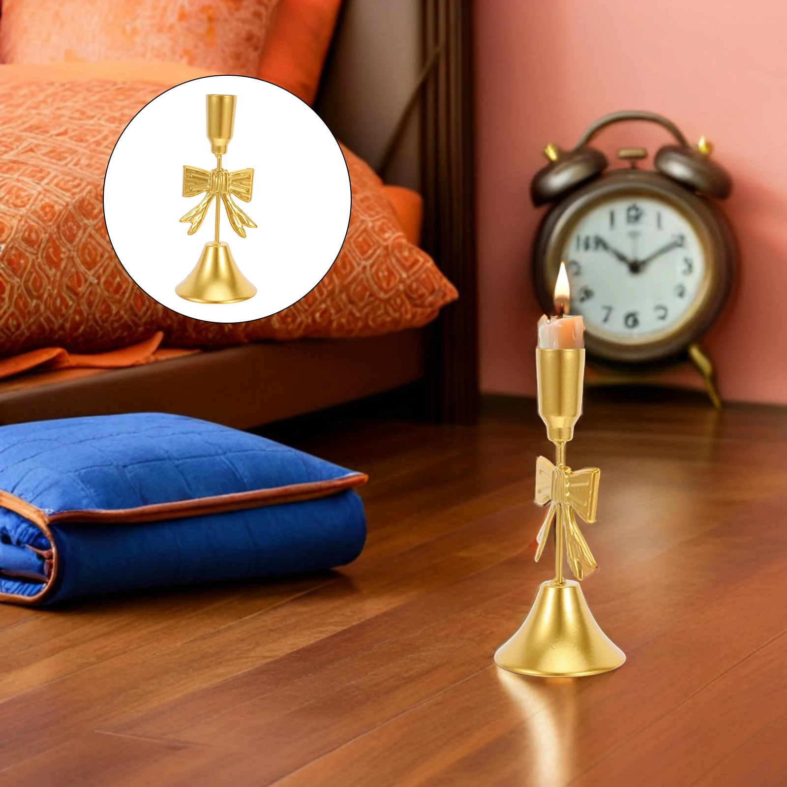 

Vintage Holders Gold Taper Candlestick Stand For Wedding Anniversary Table Decor, Fireplace Mantel, Christmas