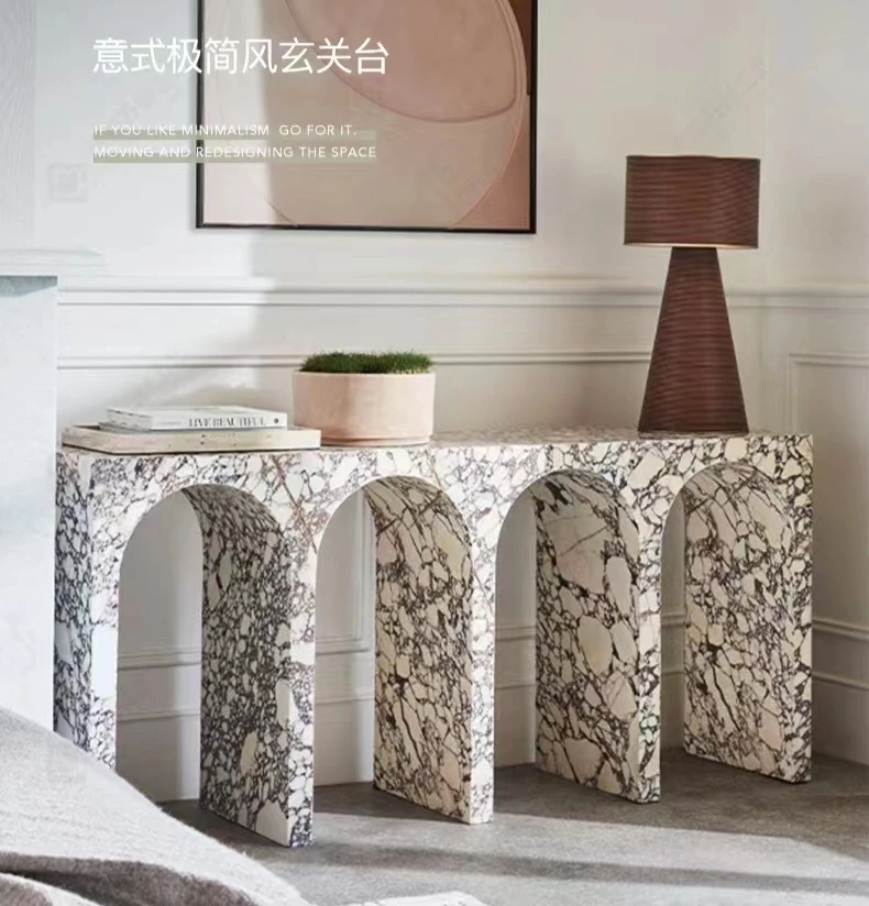 Golden Marble Side Table Travertine Furniture Luxury Marble always Been Exporting