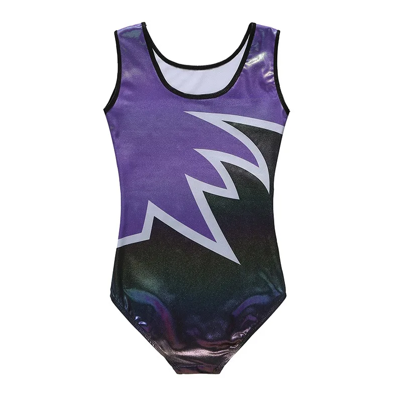 5-14 Years Children Girls Gymnastics Ballet Leotards SleevelessTank Bodysuit Kids Dancewear Stage Costume view 3