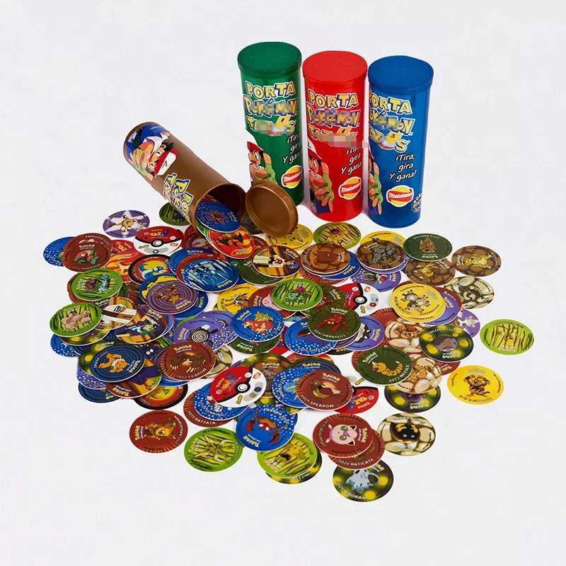 Bottled Lote De Tazos Porta Pokemon Generation 160PCS New Complete Collection Super Mega Master Milkcaps Round Chaps Cards