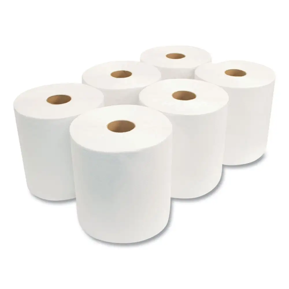 

Paper Hardwound Roll Towels 7 9/10" x 800ft White 6 Rolls/Carton W6800
