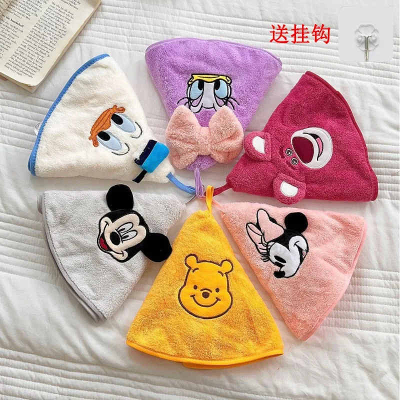

Mickey Mouse Hand Towel Pooh Bear Cartoon Cute Character Embroidered Water Absorbing Hanging Coral Fleece Children Baby Towel