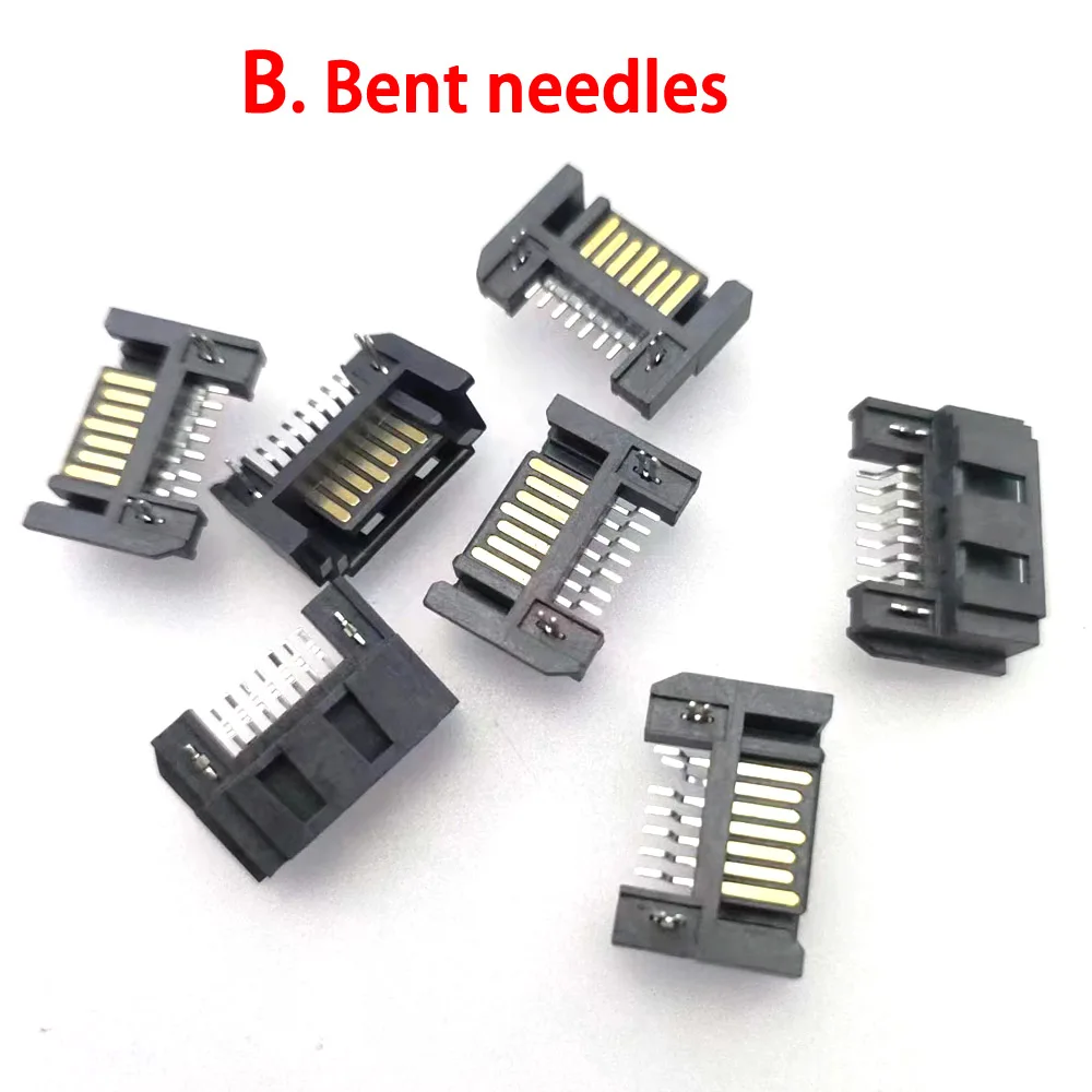 5/10Pcs SATA 7-Pin A-Pin SATA 7P 90 Degree Connector Port HDD Interface Receptacle DIP/SMD Type PCB DIY Male Female Chassis