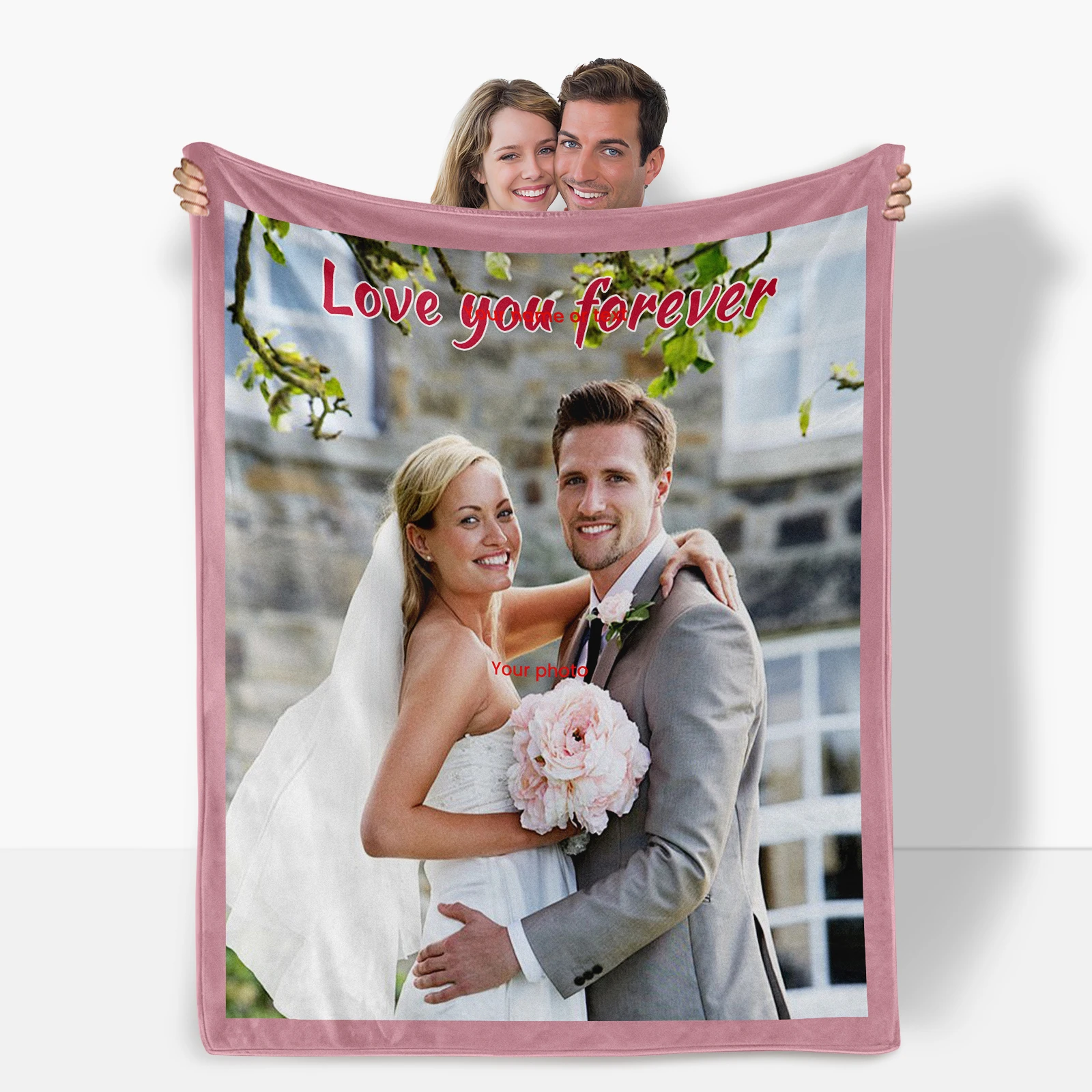 Couples Exclusive Flannel Blanket Offering Custom Picture And Text To Record Precious Times Together