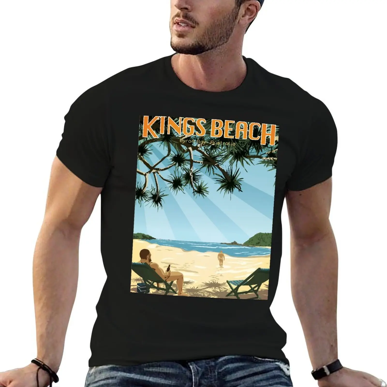 

Kings Beach - Byron Bay - Australia T-Shirt man t shirts graphic t shirts for man pack cotton T-Shirt