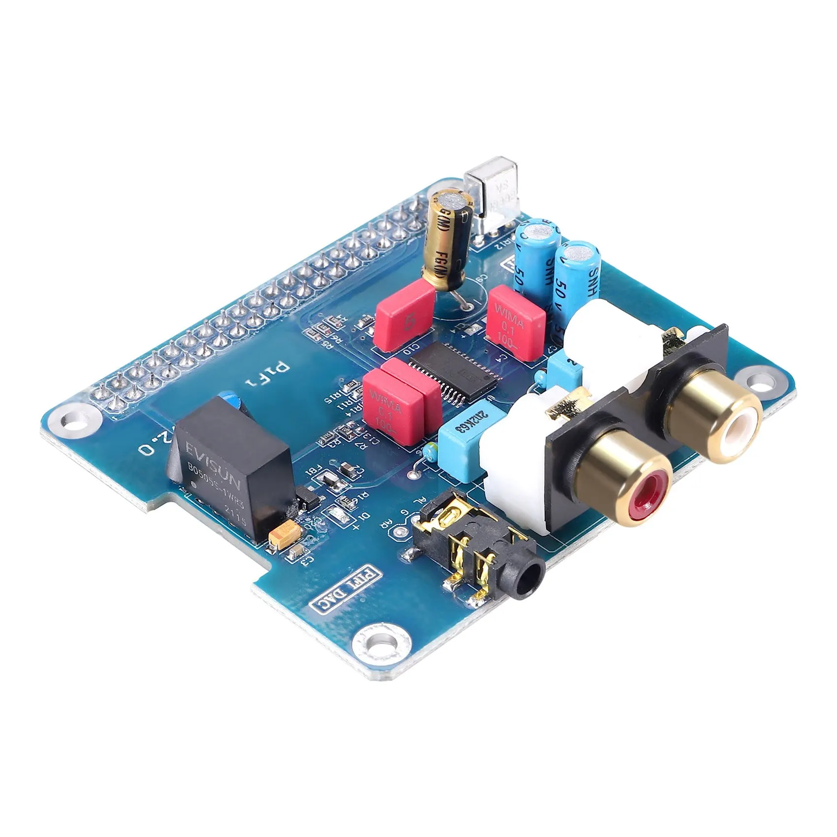 ABDW-PIFI Digi DAC+ HIFI DAC Audio Sound Card Module I2S Interface For Raspberry Pi 3 2 Model B B+ Digital Audio Card Pinboard V view 2