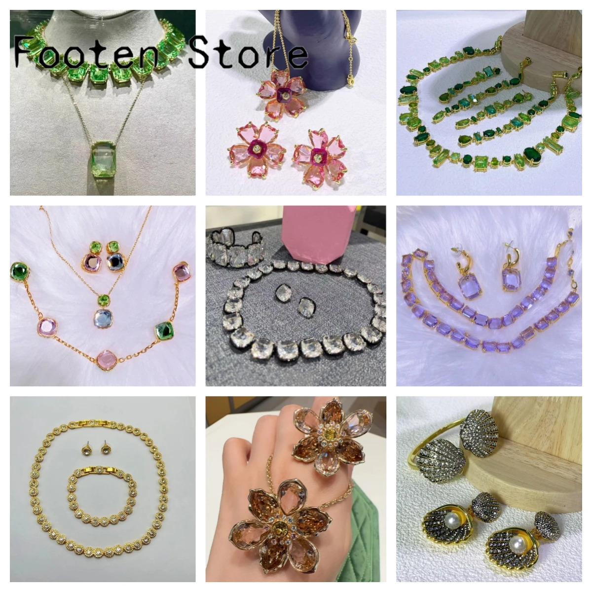 

Original 2025 New Trend Fine Jewelry Set Charm Pink Yellow Flower Bear Water Drop Crystal Luxury Women Necklace Bracelet Earring