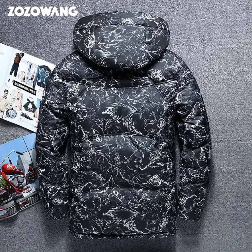 ZOZOWANG 2024 Winter Jacket High Quality Winter Thick White Duck Thick Down Jacket Men Camouflage Hooded Doudoune Homme Feather