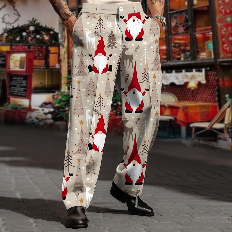 Flower men's suit pants versatile and simple suit style men's fashion suit pants casual and fashionable sanitary pants