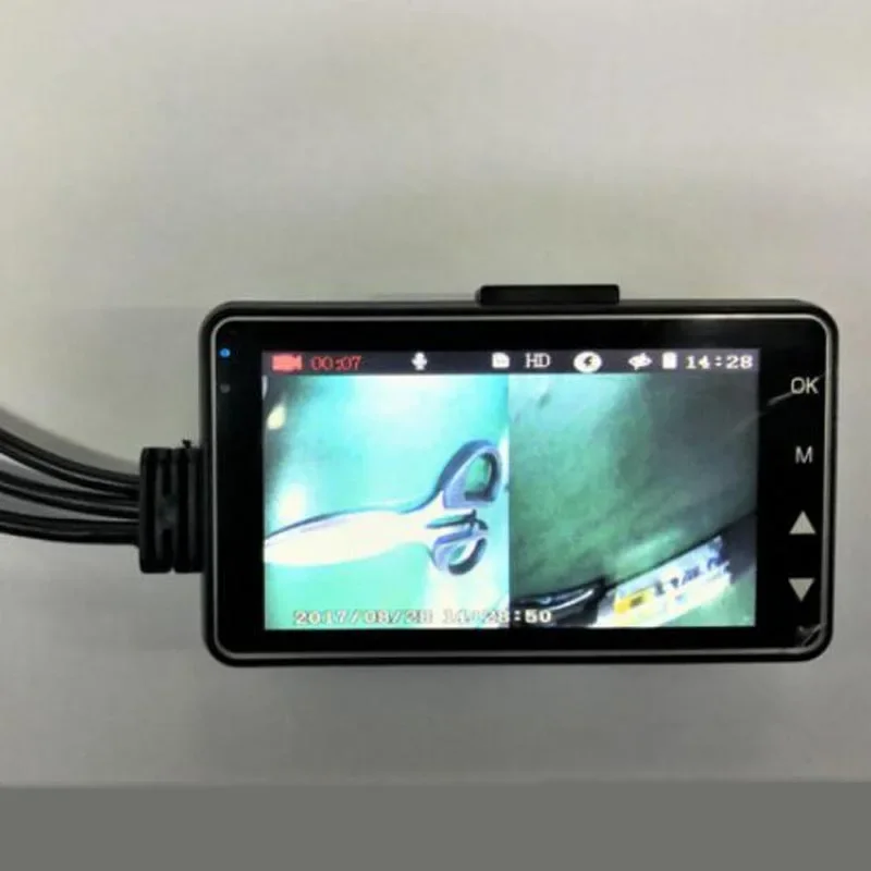 Pantalla LCD de 3,0 pulgadas para motocicleta, grabadora de vídeo impermeable IP68, caja negra, doble lente, DVR, 30FPS, MT80