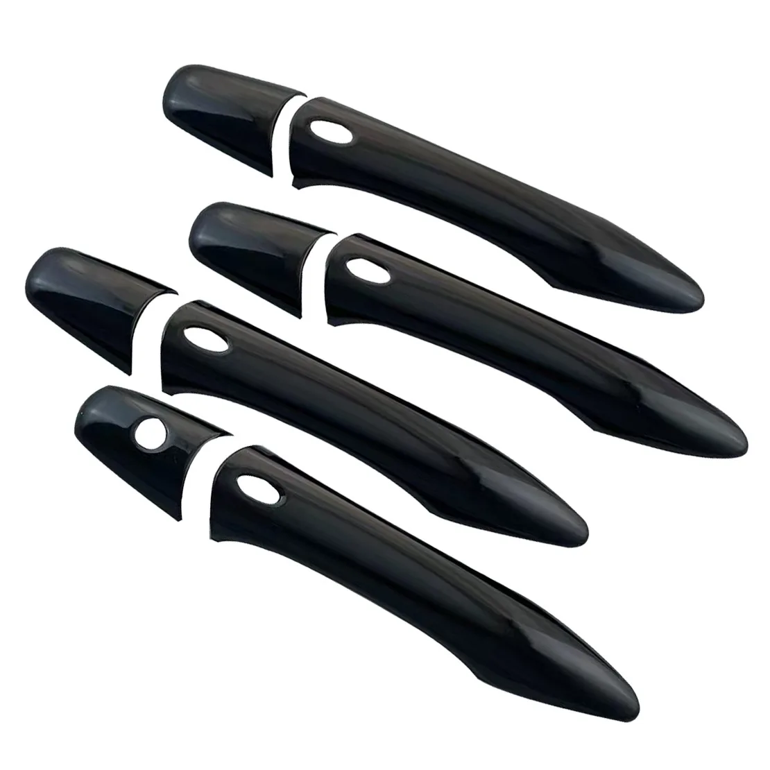 

Glossy Pure Piano Black Exterior Side Smart Door Handle Cover Cap Molding Trim Fit For Infiniti Q50 Sedan 2014-2024