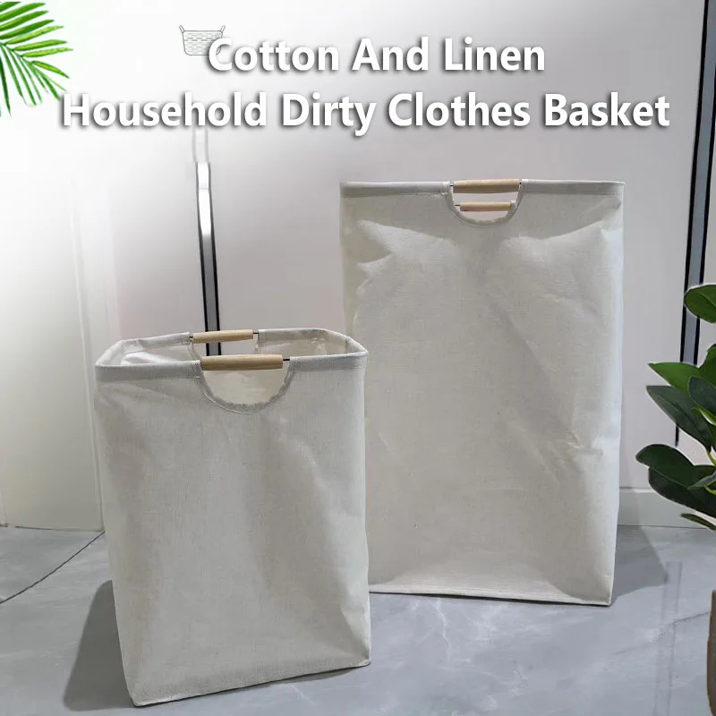 Large Capacity Laundry Basket Portable Dirty Clothes Storage Basket With Handle Black Durable Linen Foldable Laundry Basket