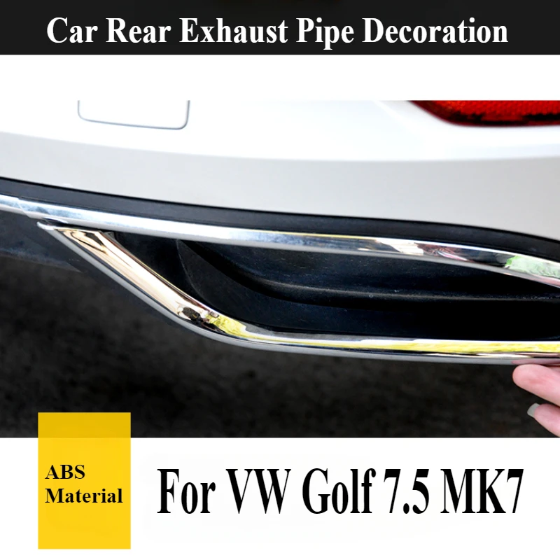 For VW Golf 7.5 MK7 2018-2019 ABS Material Chrome Plated Car Rear Exhaust Pipe Muffler Riding Decoration Accesorios Para Auto