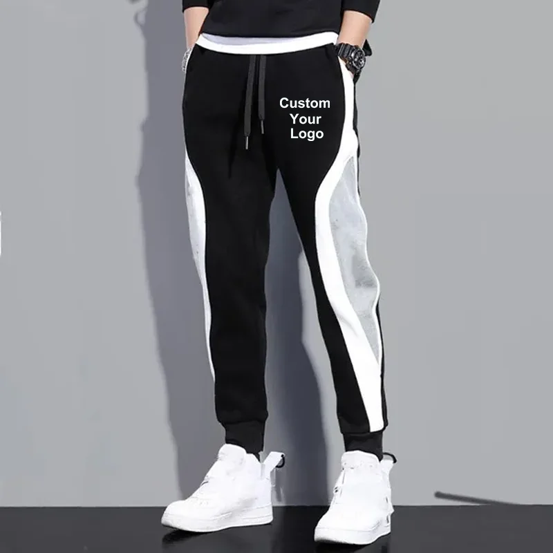New Custom Your Logo Pants for Men Casual Drawstring Jogger Trousers Sports Running Pants Spring Autumn Winter Sweatpants for Me
