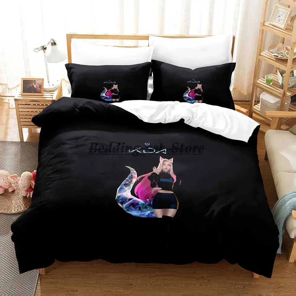 2023 Kda The Baddest Bedding Set Single Twin Full Queen King Size Bed Set Aldult Kid Bedroom Duvetcover Sets Anime Bed Sheet Set