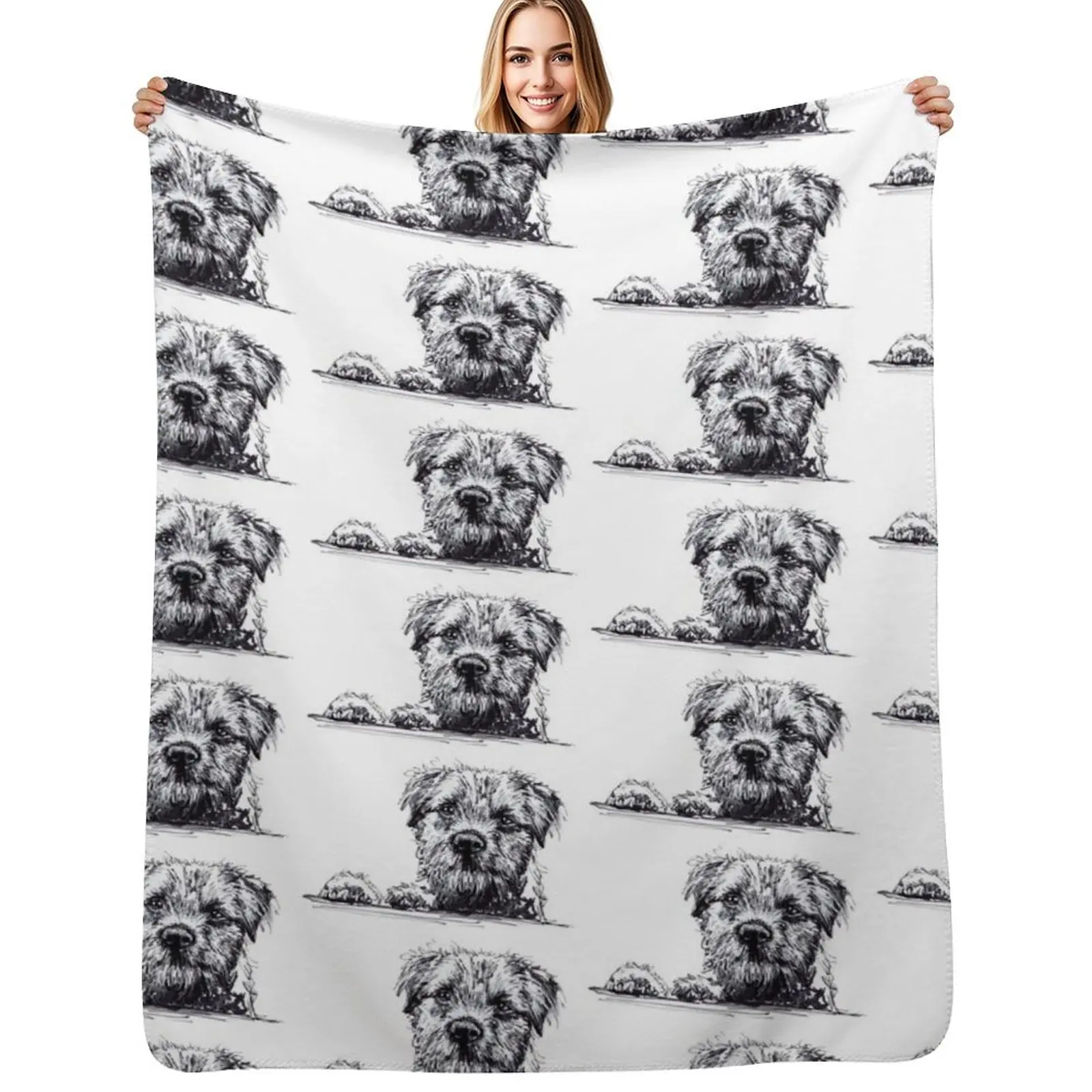 Border Terrier Throw Blanket Cozy Warm Blanket for Bed Room Decor