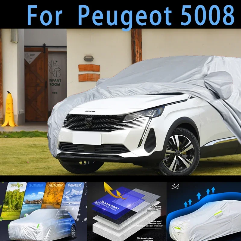 For Pengeot 5008 Car protective cover,sun protection,rain protection, UV protection,dust prevention auto paint protective