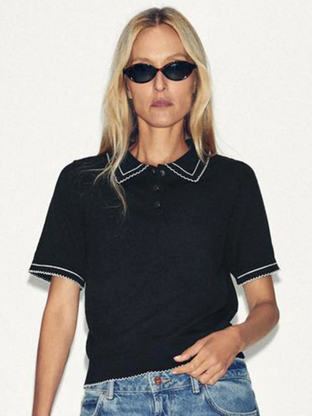 

Sweet Sli Color Blo Трикотажный женский модный топ из смеси хлопка из полиэстера ort Sve Regular Fit