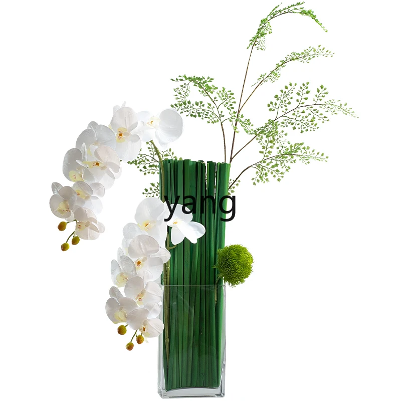 Yjq High-End Affordable Luxury Artificial Flower Living Room and Sample Room Hallway Phalaenopsis TV Cabinet Soft Decoration