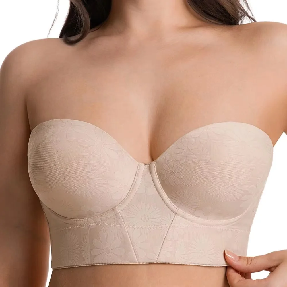 

Half Cup Womens Multi Way Strapless Bra Anti Slip Underwear Female Convertible Lingerie 75 80 85 90 95 100 105 B C