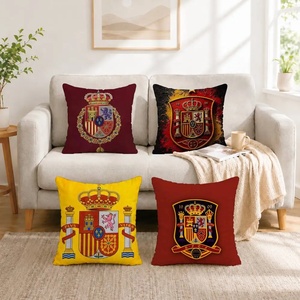 

Coat of Arms of Spain Art Square Double-Sided printed Pillow Case Bedroom Bedside Pillow Sofa Cushion Cover Gift