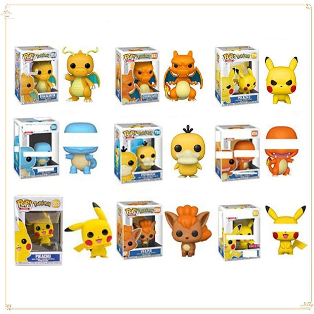 

FUNKO POP Anime Pokémon Toys Figures Classic Dolls Pikachu Charizard Psyduck Models Toys Children's Collection Christmas Gifts