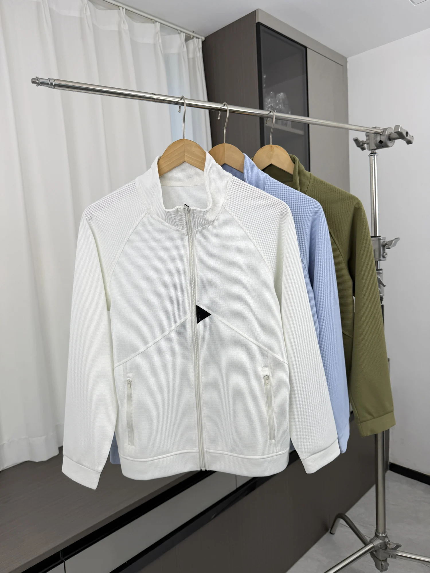 Men's Casual Sportswear Jacket Autumn Outdoor Leisure Waffle Grid Stand Collar Coat for Men And Women in Large Orders