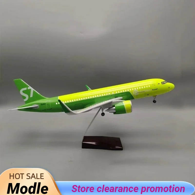 2024 New 47CM 1/80 Airplane A320NEO A320 NEO Siberia S7 Airlines Model Toy Light & Wheel Landing Gear Diecast Resin Plane Model