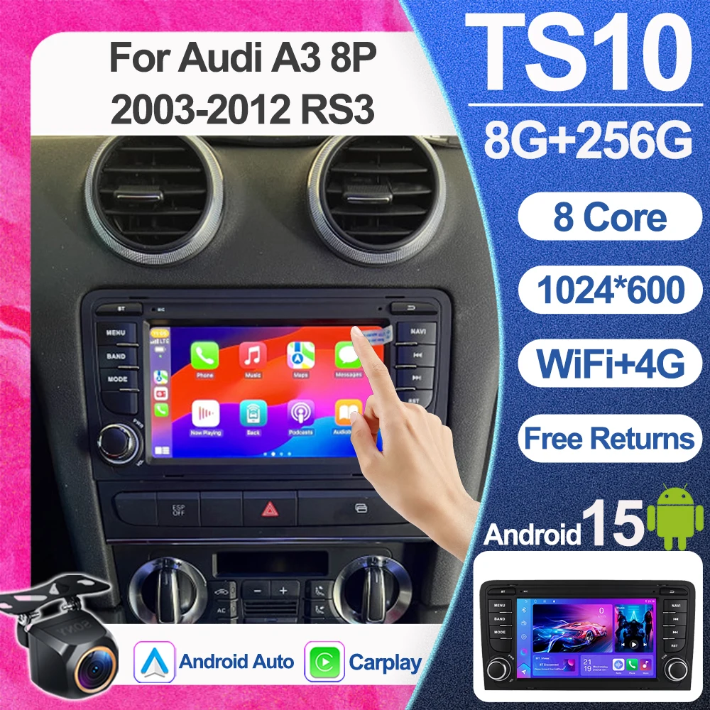 

For Audi A3 8p 2003-2012 Rs3 Sportback 2011-2012 S3 8p 2006-2012 Multimedia Gps Autoradio Player Wireless Carplay Android Auto