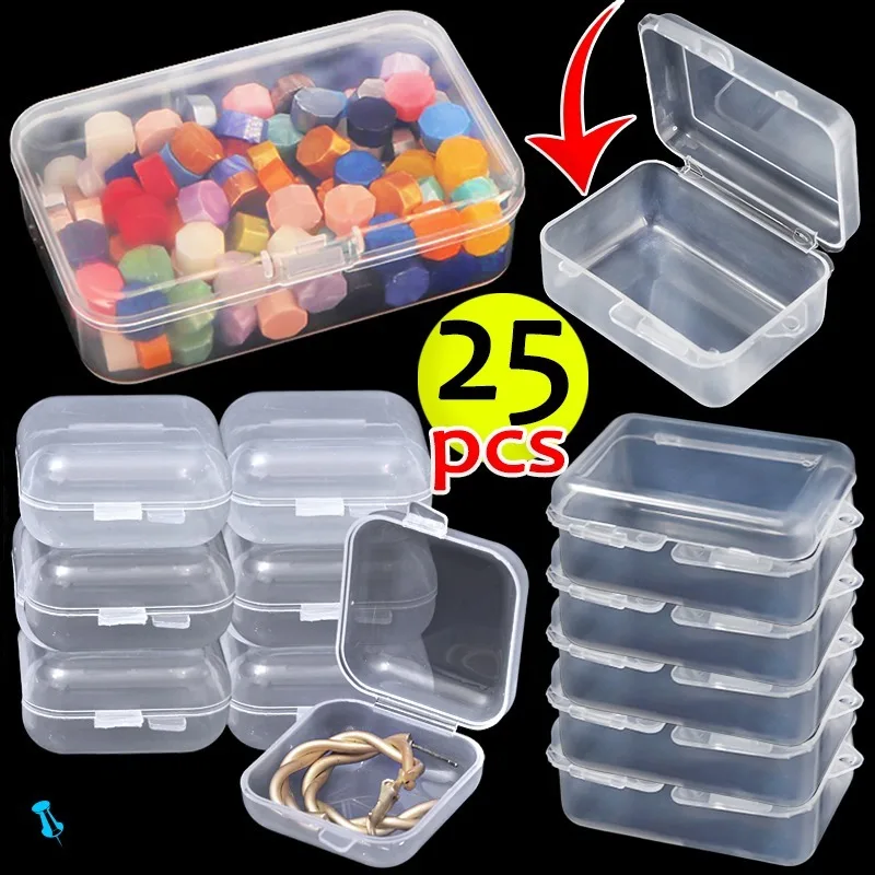 Piccoli accessori scatola di immagazzinaggio gioielli coperchio aperto trasparente Mini scatole anelli tappi per le orecchie custodia rettangolare leggera confezione di gioielli