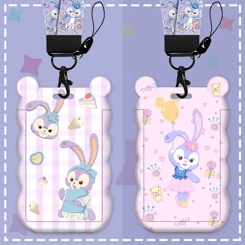 

Kawaii Disney Star Dew Wave Card Holder Cute Bus Access Card Cover with Long Rope Hanging Neck Student ID Cover