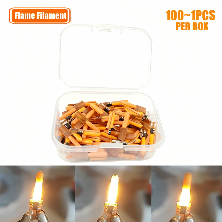 100~1PCS Per Box 3V Led Flash Flame Candles Edison LED Bulb Filament COB Diode Birthday Party Decoration Light Bulb Accessories