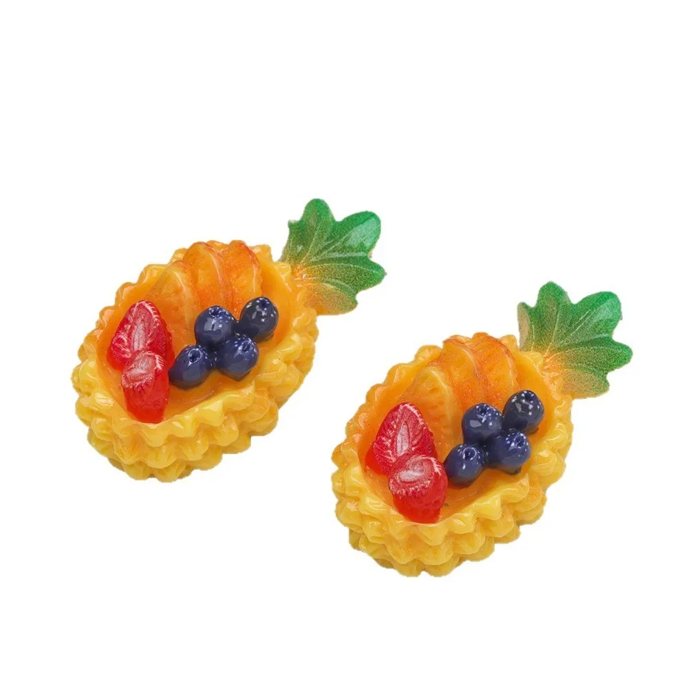 5pcs Cute Cartoon Kawaii Fruit Pineapple Flat Back Resin DIY Scrapbooking Cabochons Decoration Accessories