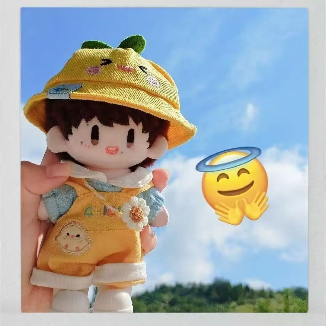 10cm Doll Clothes Spring Kindergarten Uniform Set, Cute Cotton Plush Doll Outfit, Adorable Overall Pants Gift for Kids