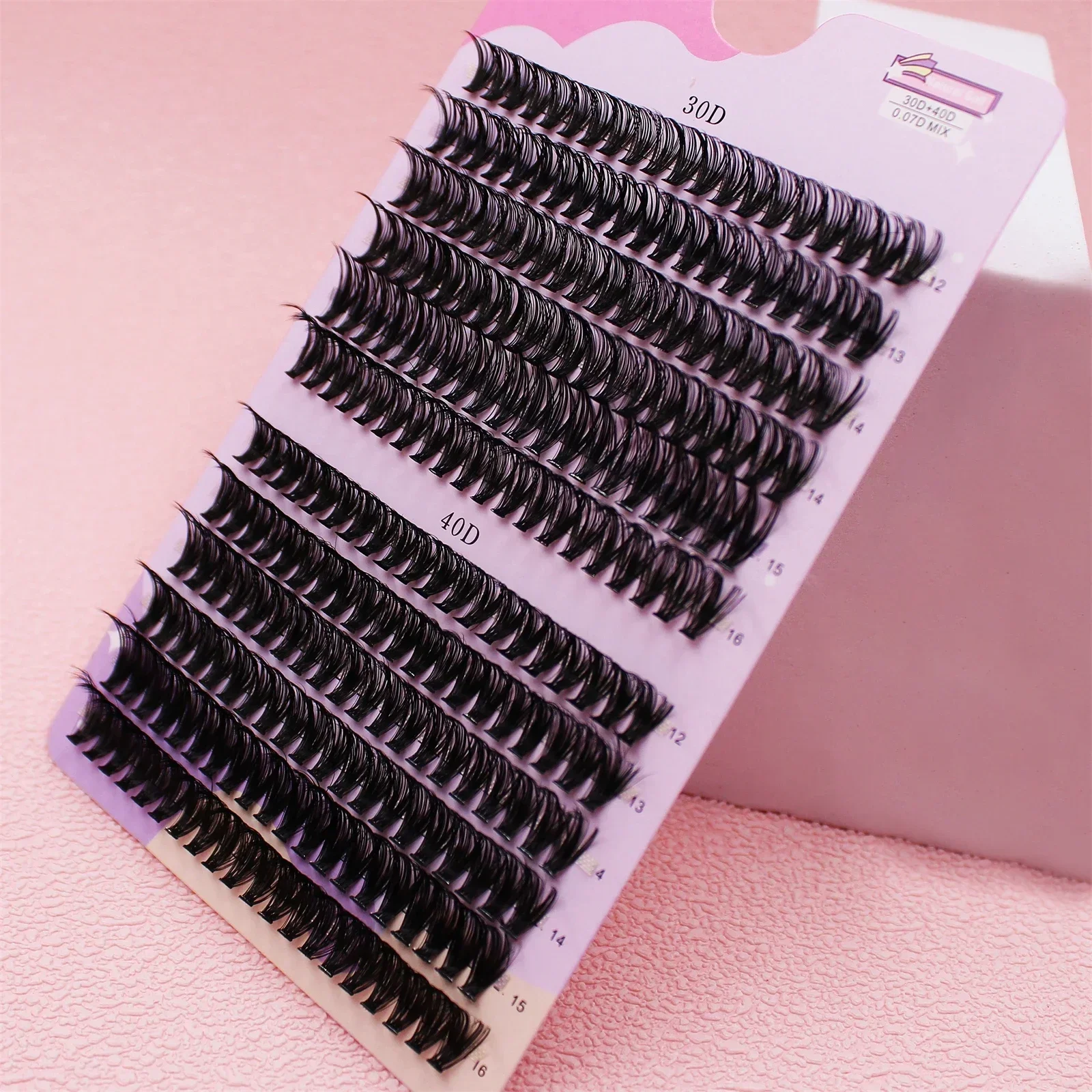 12 Rows Cluster Lashes, 30/40D Mix 12-16mm Eyelashes Extension Natural Thick Fake Eyelash 3D Russian Strip Individual Lashes