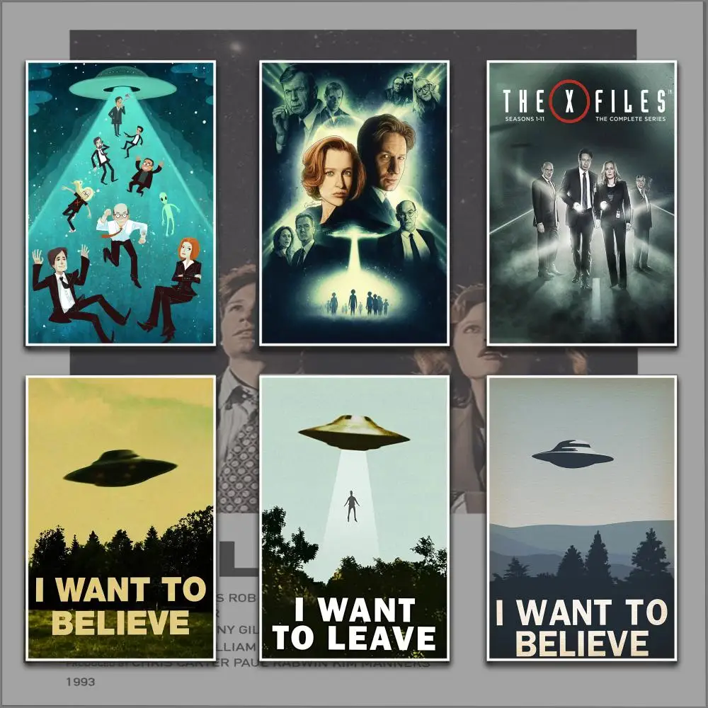 الفيلم الكلاسيكي T-The X-Files ملصق HD أنيمي موضوع ساخن المغني/OST/فيلم مقاوم للماء عصا ذاتية ديكور المنزل #1
