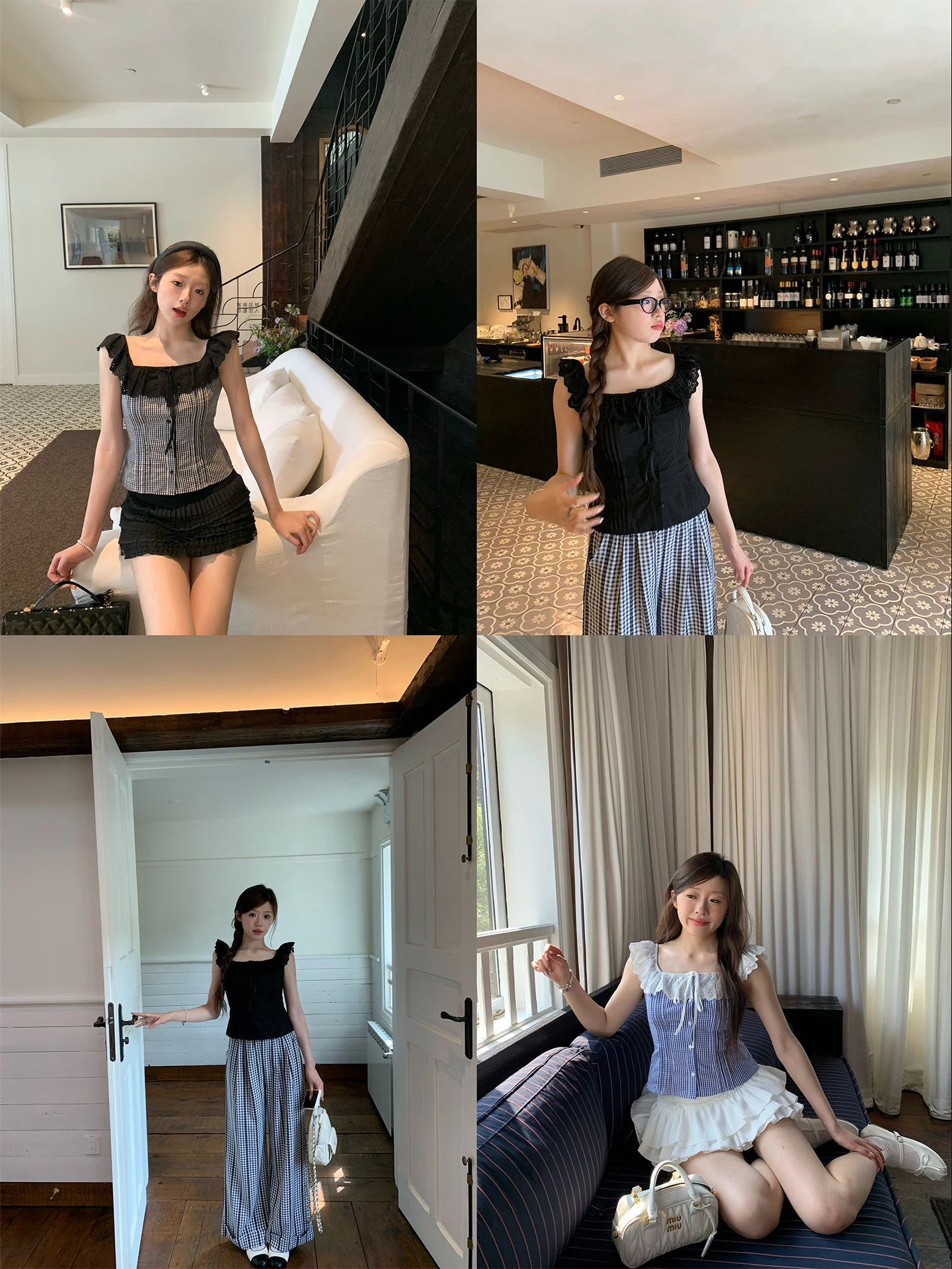 

OKJJ Lace Trim ort Sve irt Women's Slim Fit ort Length Svel Top Korean Sle Commute Wind Summer 2025