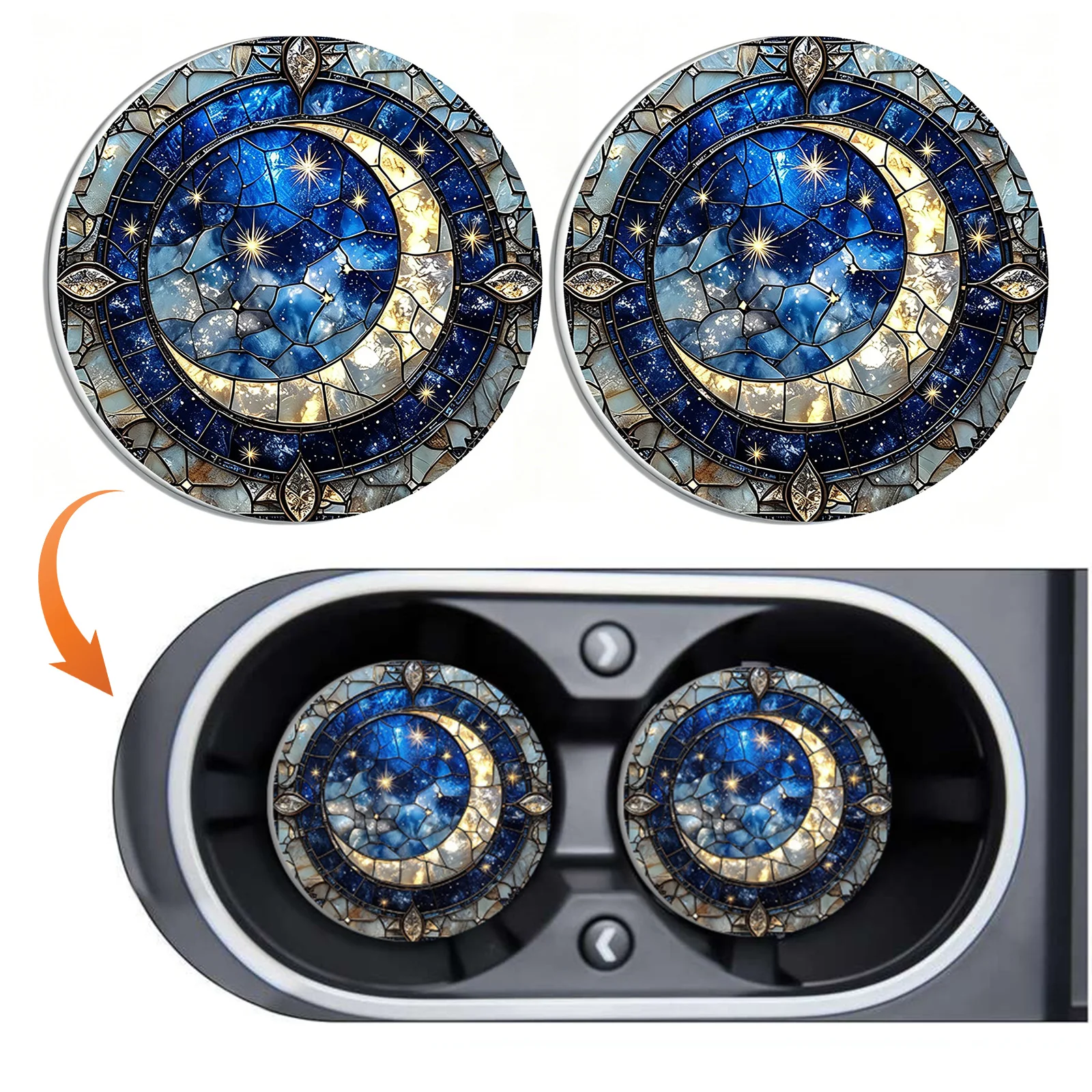 2 Pack Cup Pad Mat Coasters Car Interior Accessories Automotive Cup Holder Coasters Anti Slip Silicone Mat for Women Men