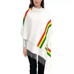 Écharpe Rasta à rayures imprimées personnalisées pour hommes et femmes, écharpes chaudes, châle fier de la jamaïcaine, châle rond pour documents, hiver et automne