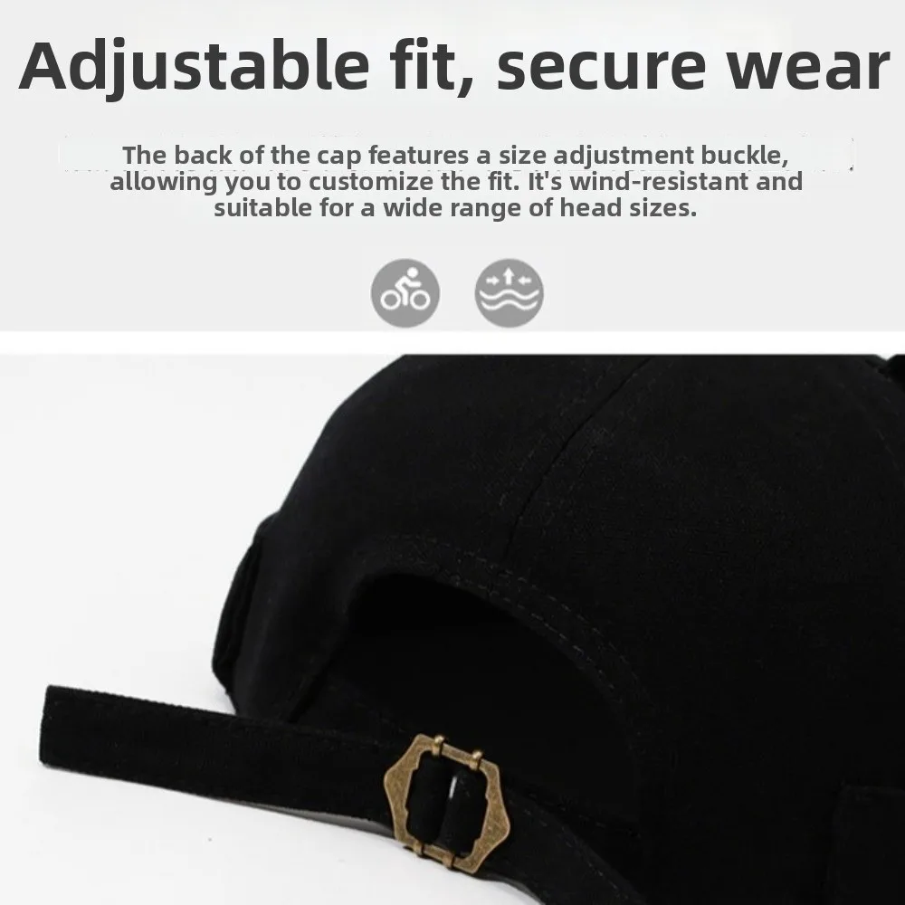 Simple Cute Cat Ears Brimless Hat Breathable Adjustable Dome Melon Cap Unisex Without Brim Bucket Cap Travel