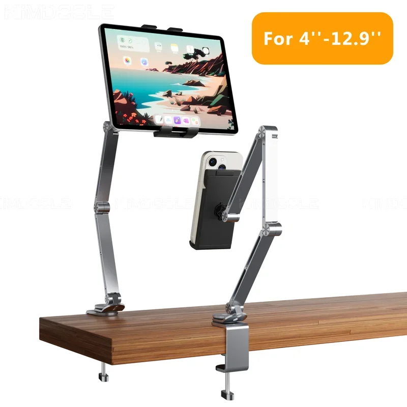 Artpowers Tablet Holder Support for Pad Portable Monitor Holder Phone Stand Laptop Adjustable Rotating Tablet Clip Holder  Mount