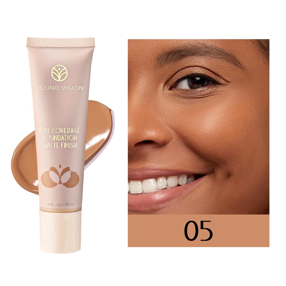 Uniform Skin Tone Matte Liquid Foundation Silky Brighten Whiten the Skin Concealer per il controllo dell'olio a lunga durata Face Base Makeup