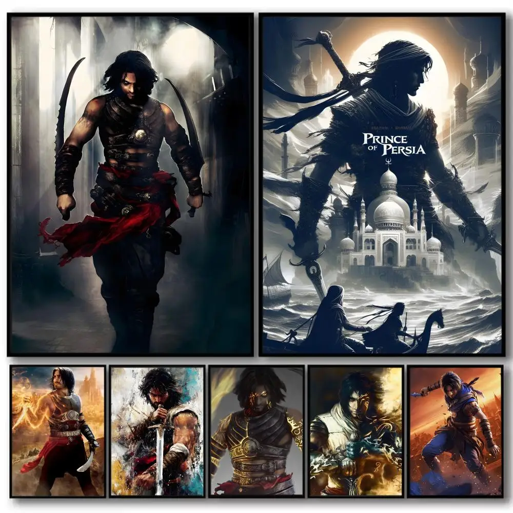 Game P-Prince O-Of Persia Painting Calligraphy High-Quality Cotton Canvas Poster Wall Art for Living Room Coffee House Decor